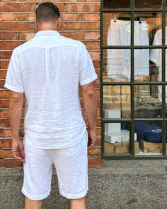 SHORT SLEEVE SHIRT LINEN WHITE