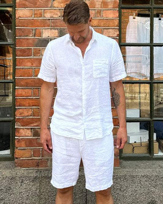 LINEN SHORTS WHITE
