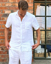 Load image into Gallery viewer, SHORT SLEEVE SHIRT LINEN WHITE
