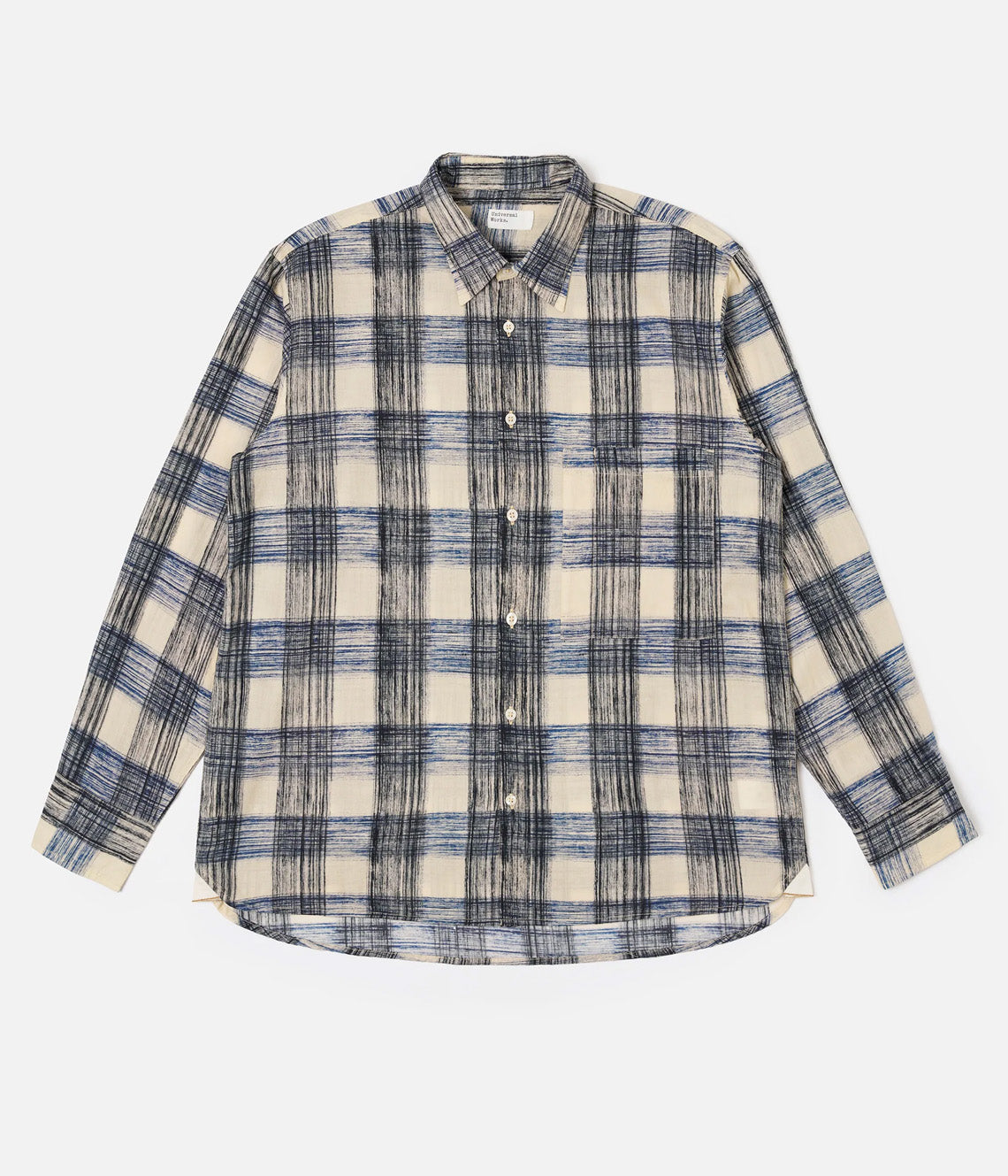 Window Panes Square Pocket Shirt Navy