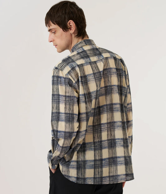 Window Panes Square Pocket Shirt Navy