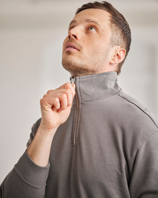 ZIP CARDIGAN LIGHT GREY