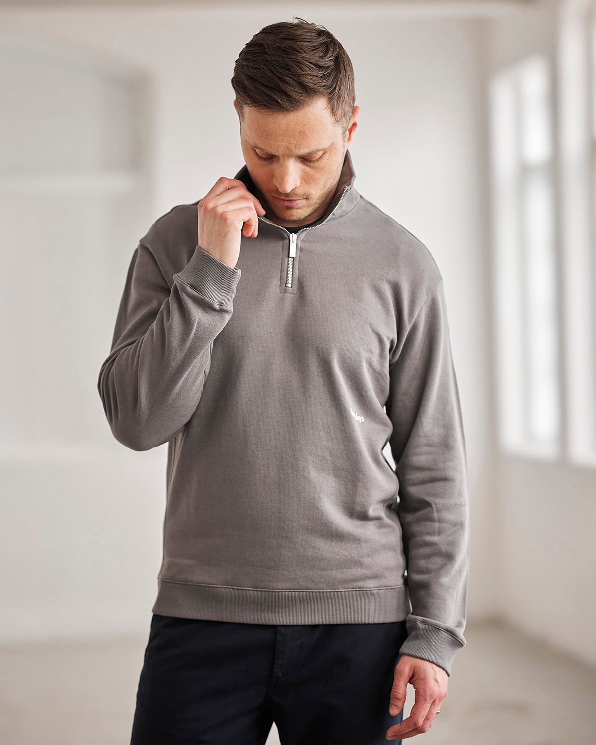 ZIP CARDIGAN GREY