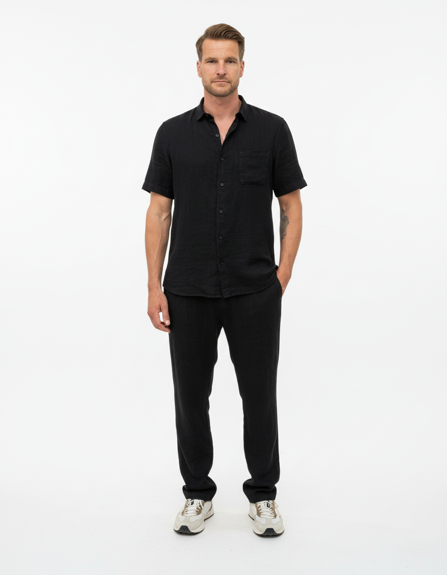 THE LINEN TROUSER BLACK