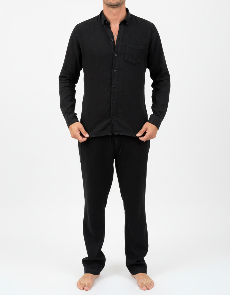 THE LINEN TROUSER BLACK