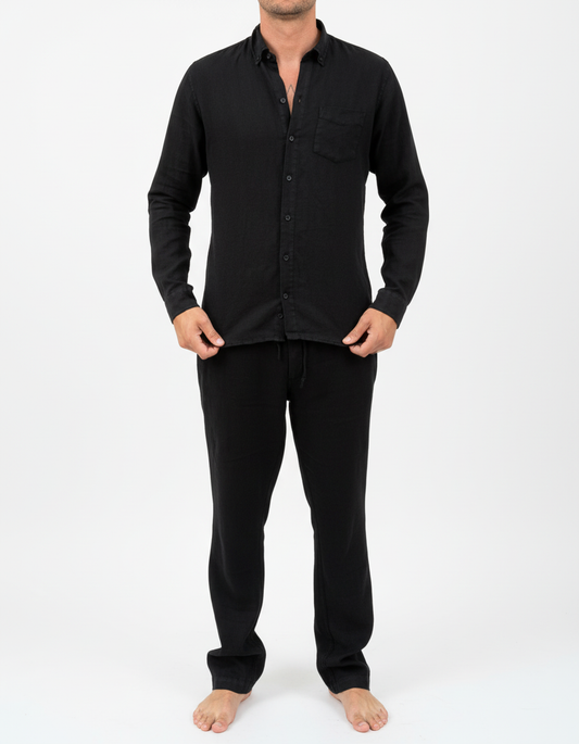 THE LINEN TROUSER BLACK