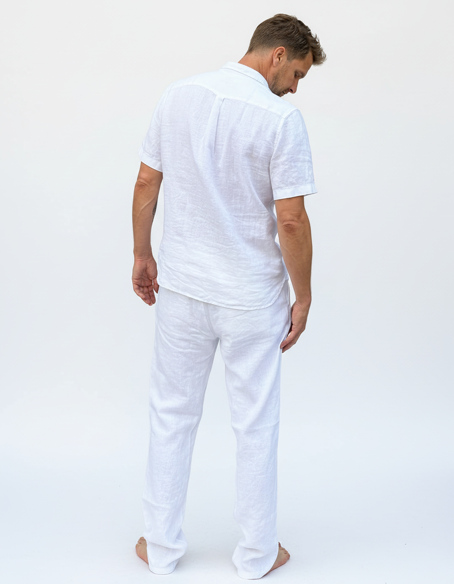 The Linen Trouser White
