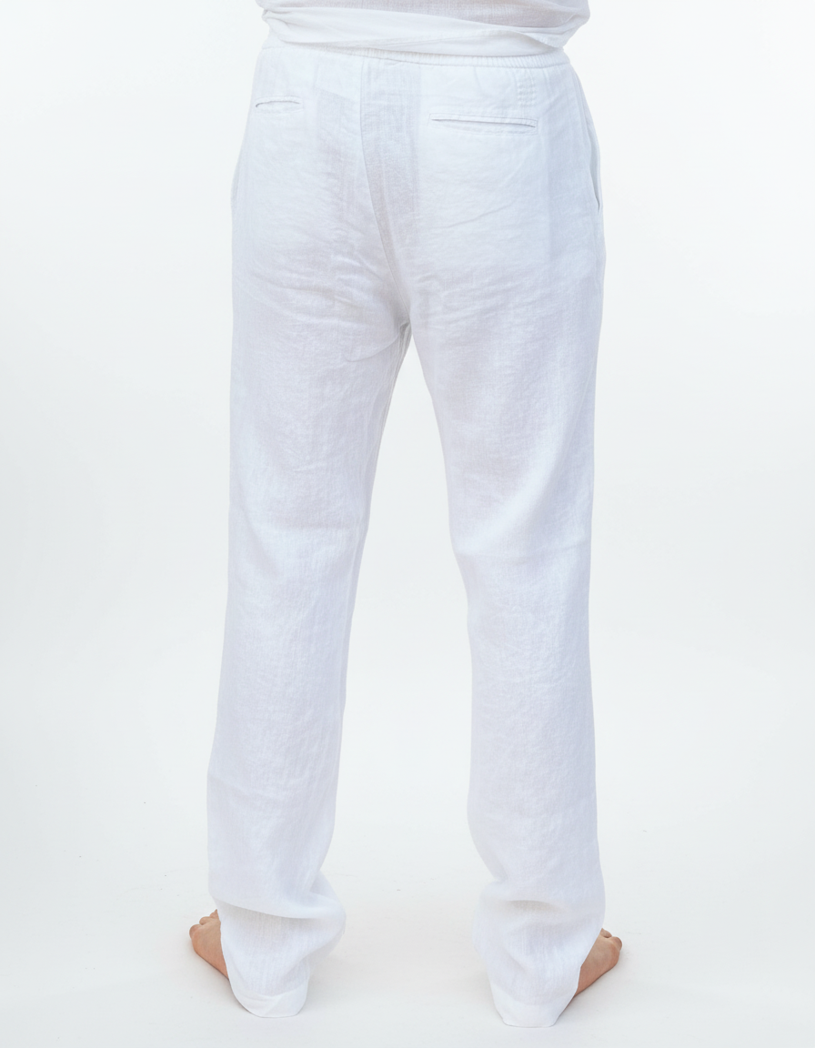 The Linen Trouser White