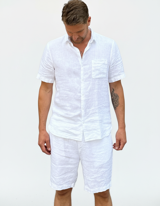 LINEN SHORTS WHITE