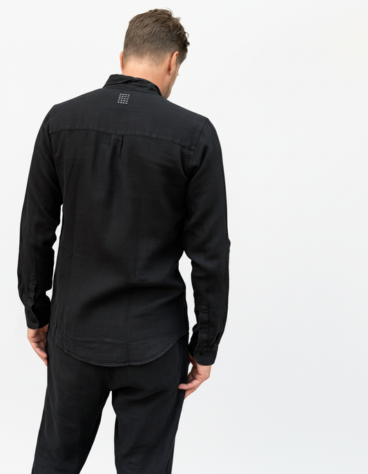 THE LINEN SHIRT BLACK