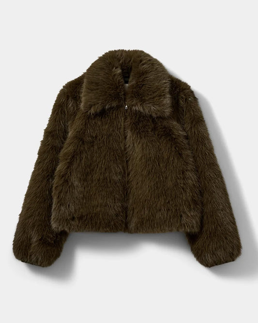 METASW FAUX FUR BOMBER JACKET