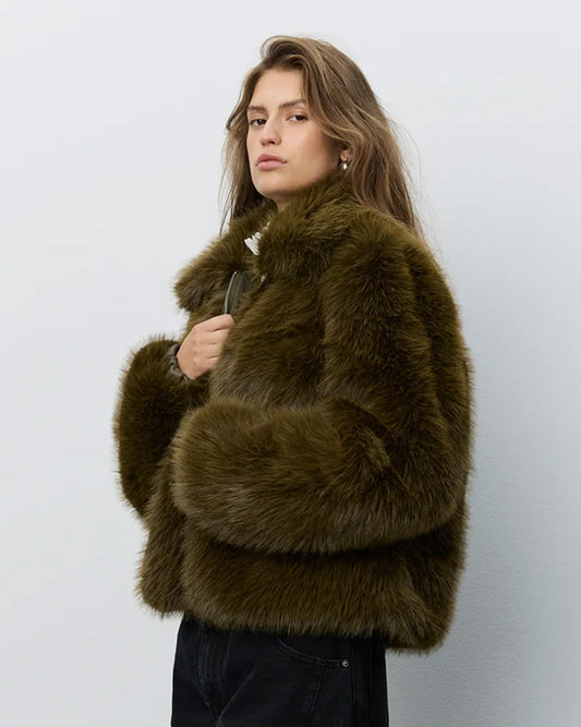 METASW FAUX FUR BOMBER JACKET
