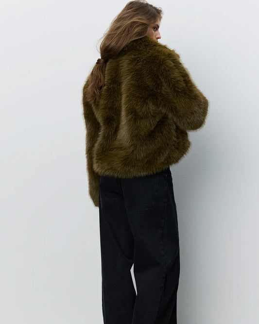 METASW FAUX FUR BOMBER JACKET