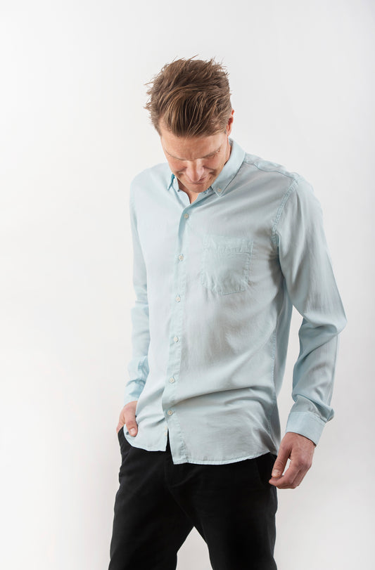TENCEL SKJORTA LIGHT BLUE