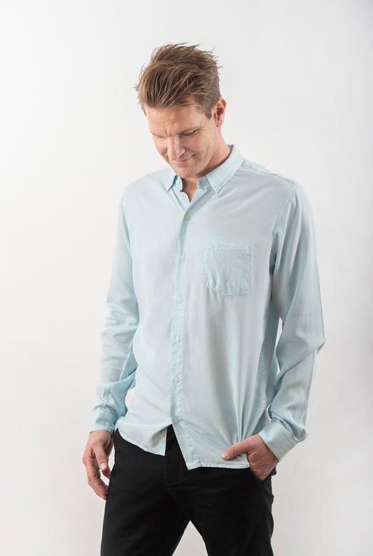 TENCEL SKJORTA LIGHT BLUE