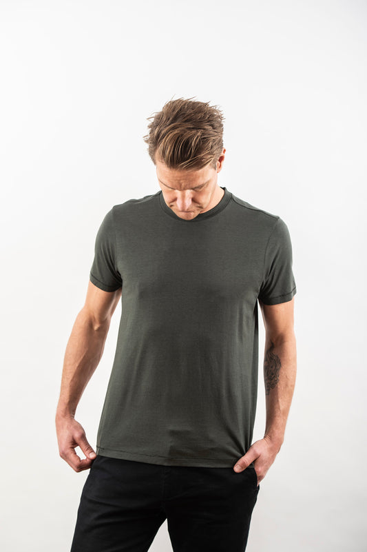 TENCEL T-SHIRT DARK OLIVE