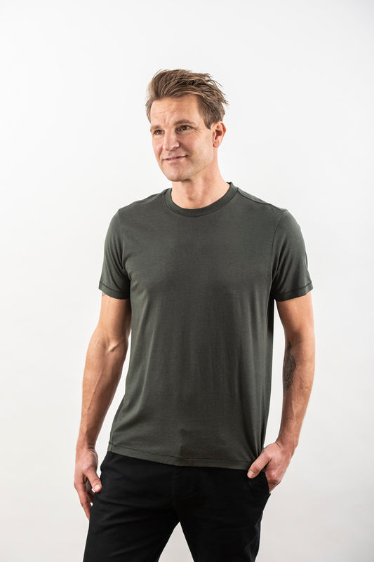 TENCEL T-SHIRT DARK OLIVE
