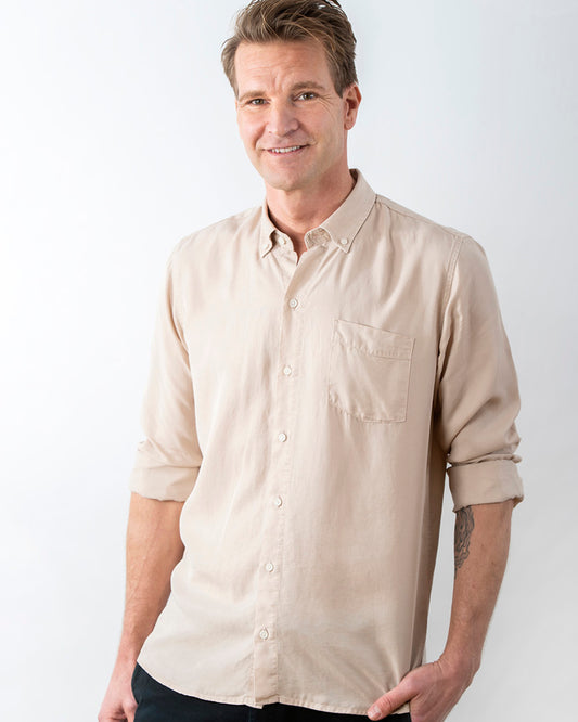 TENCEL SKJORTA BEIGE