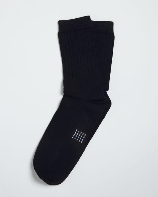 MERINO SOCK SOLID BLACK- 2 PACK