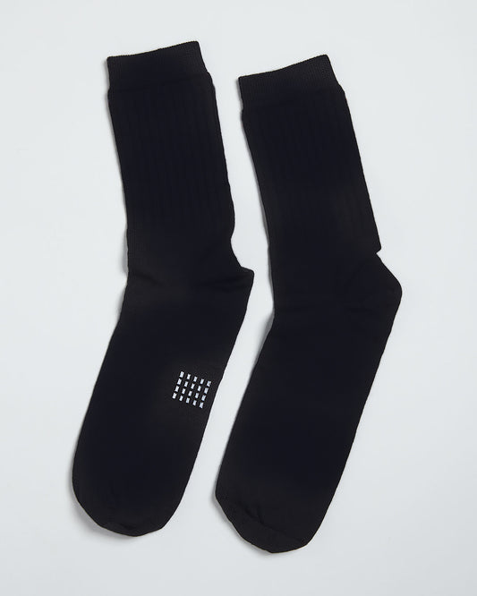 MERINO SOCK SOLID BLACK- 2 PACK