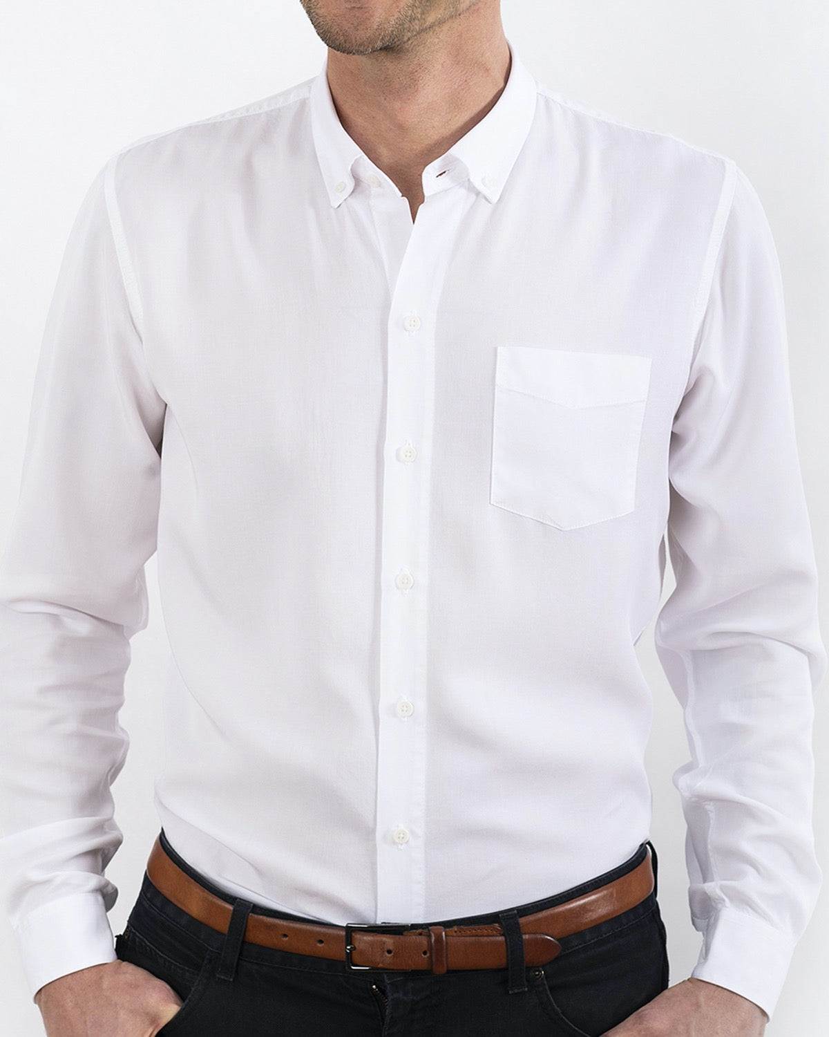 TENCEL SHIRT WHITE-shirts-Blankdays