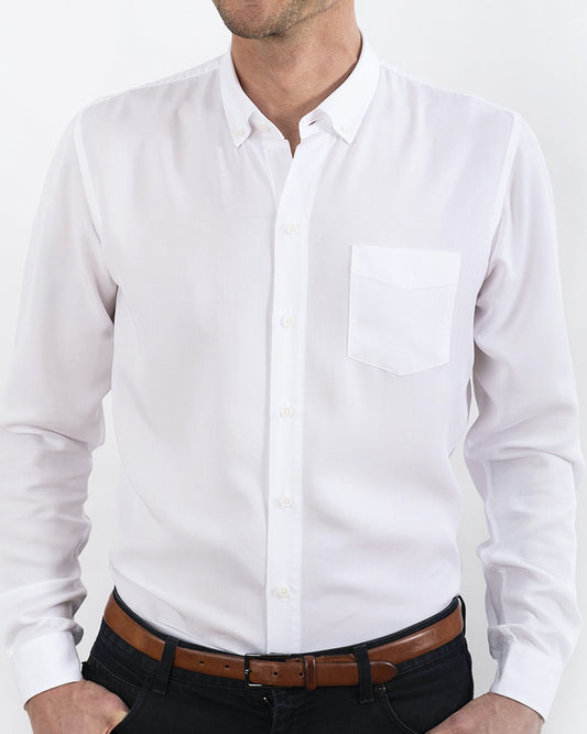 TENCEL SHIRT WHITE-shirts-Blankdays