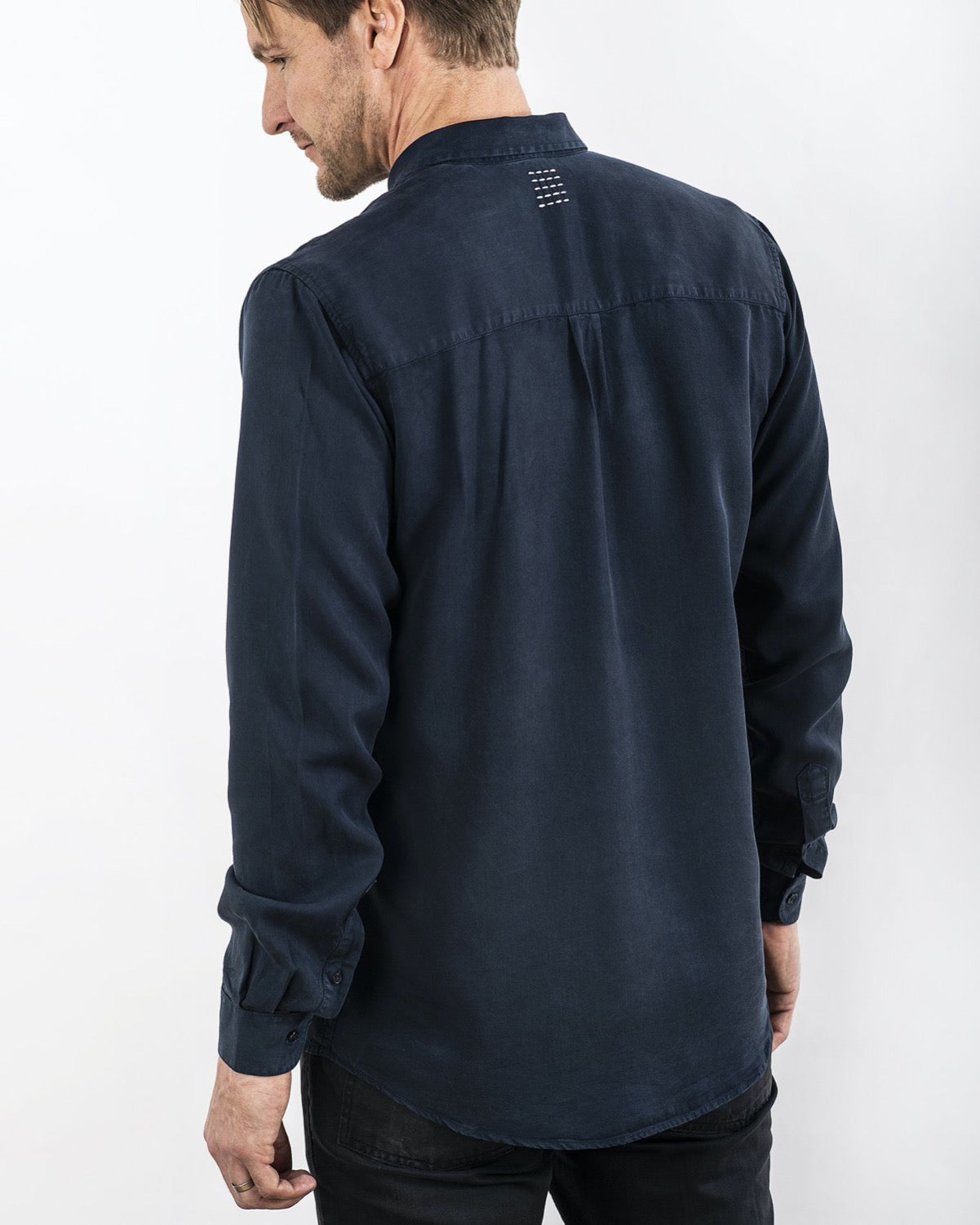 TENCEL SHIRT NAVY-shirts-Blankdays