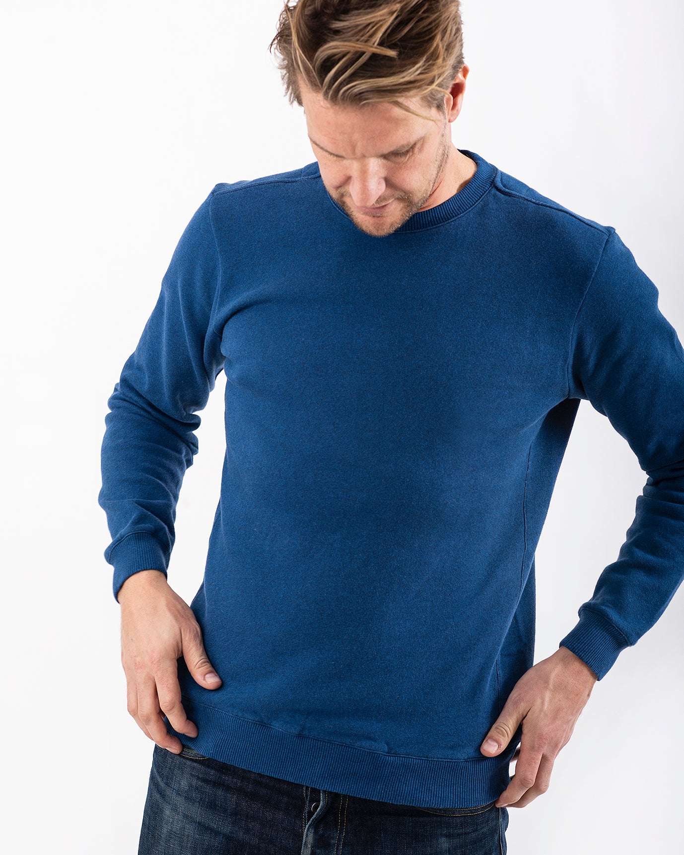 SWEATSHIRT BLUE MELANGE-Sweatshirt-Blankdays