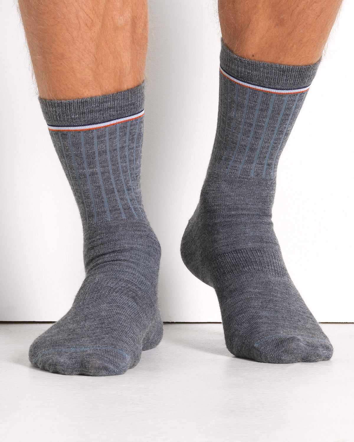MERINO SOCK GREY MELANGE- 2 PACK-Merino sock-Blankdays