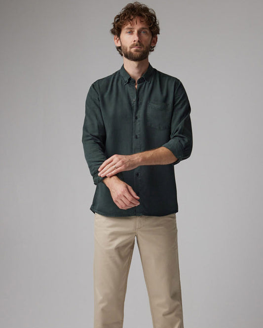 TENCEL SKJORTA DARK OLIVE