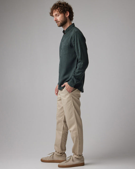 TENCEL SKJORTA DARK OLIVE