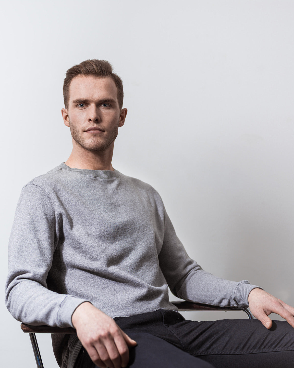 SWEATSHIRT GREY MELANGE-Sweatshirt-Blankdays