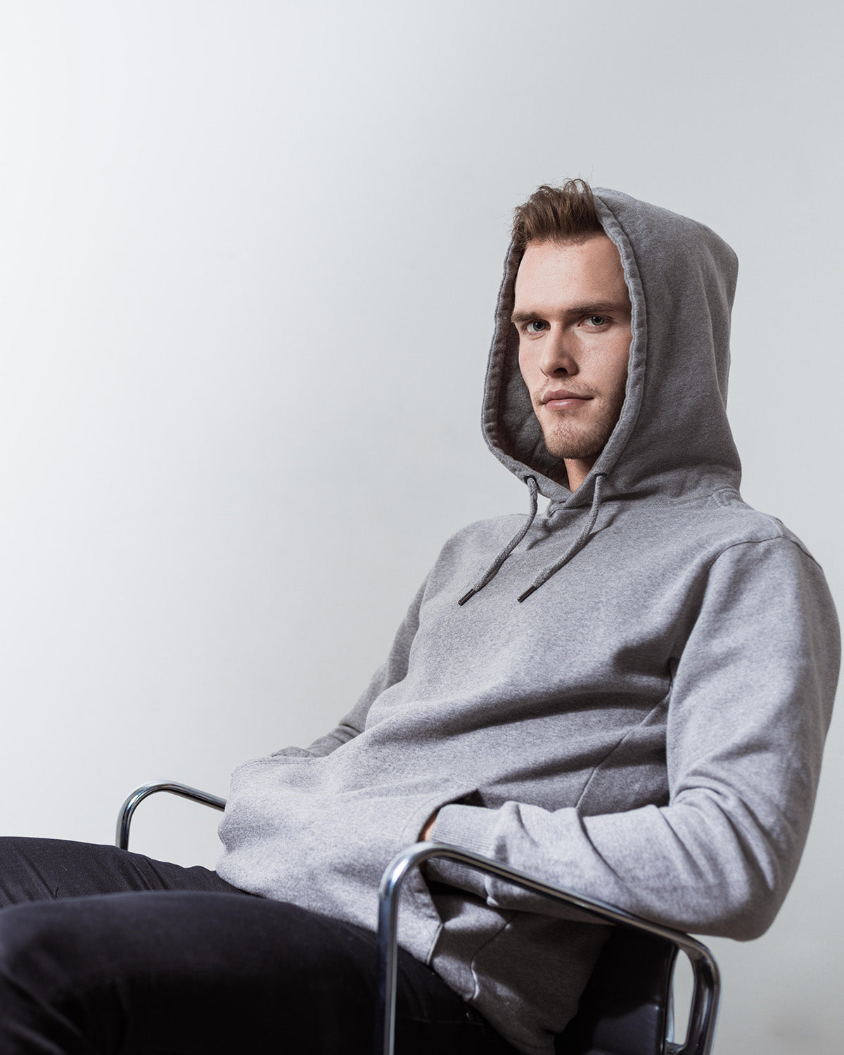 HOODIE GREY MELANGE-Hoodie-Blankdays