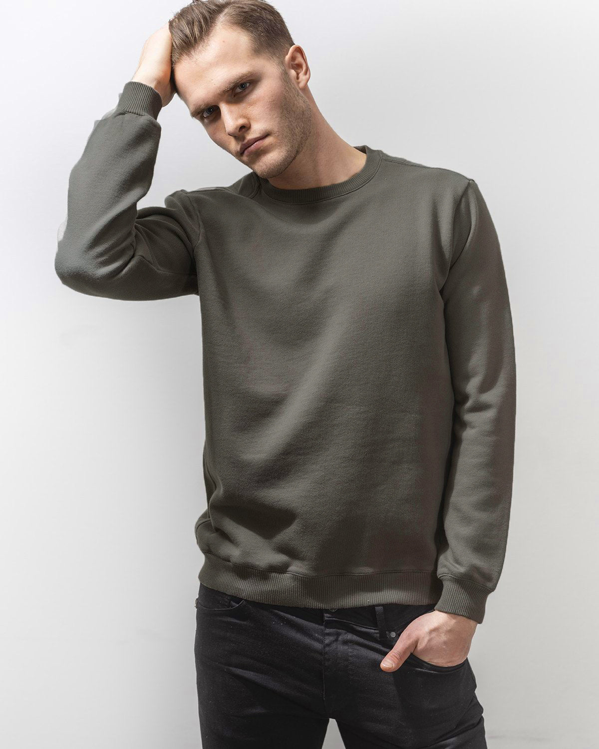 SWEATSHIRT ARMY OLIVE-Sweatshirt-Blankdays